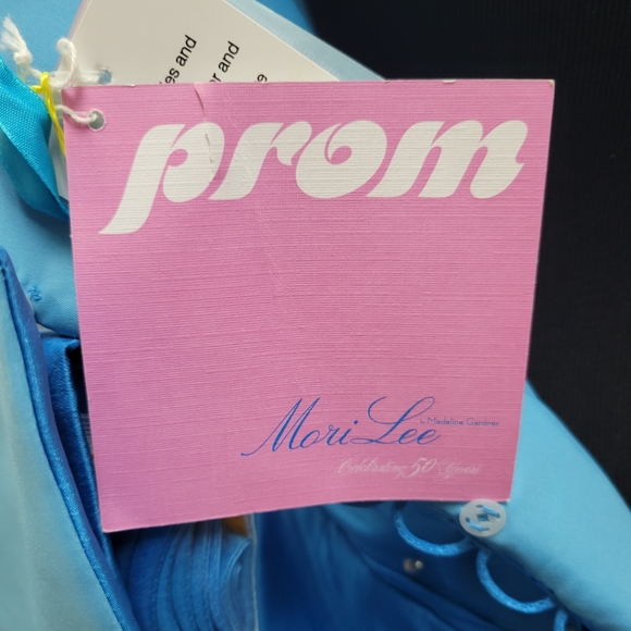 MORI LEE TURQUOISE BALLGOWN DRESS - Picture 11 of 11